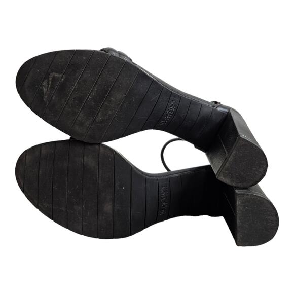 Kenneth Cole Reaction Womens Lolita Black Leather Open Toe Ankle Strap Size 10 - Picture 10 of 11